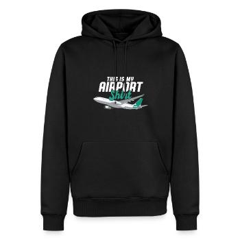 This Is My Airport Shirt Vacation Trip Traveler - Männer Premium Bio Hoodie - Schwarz - Vorne - Nico (187cm)