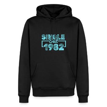 1982 1982 - Männer Premium Bio Hoodie - Schwarz - Vorne - Nico (187cm)