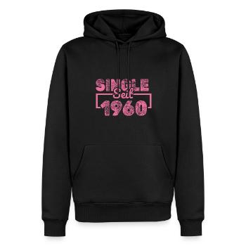 1960 - Männer Premium Bio Hoodie - Schwarz - Vorne - Nico (187cm)