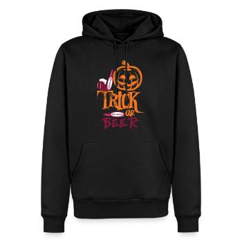 Halloween Trick or Beer trick or treat - Männer Premium Bio Hoodie - Schwarz - Vorne - Nico (187cm)