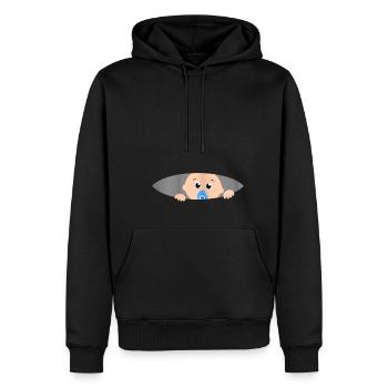 Para la mujer embarazada Bebé divertido el vientre - Sweat à capuche Premium bio Homme - noir - Devant - Nico (187cm)