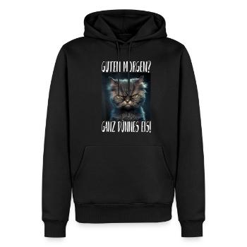 Guten Morgen Ganz dünnes Eis - Sweat à capuche Premium bio Homme - noir - Devant - Nico (187cm)