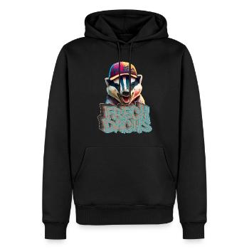 Frechdachs- Frecher Dachs Graffiti Style - Männer Premium Bio Hoodie - Schwarz - Vorne - Nico (187cm)