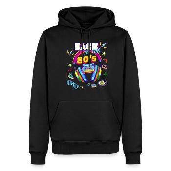 rétro I m Back To 80 s Graphic Design - Sweat à capuche Premium bio Homme - noir - Devant - Nico (187cm)