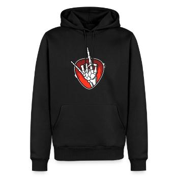 Schwermetall - Männer Premium Bio Hoodie - Schwarz - Vorne - Nico (187cm)