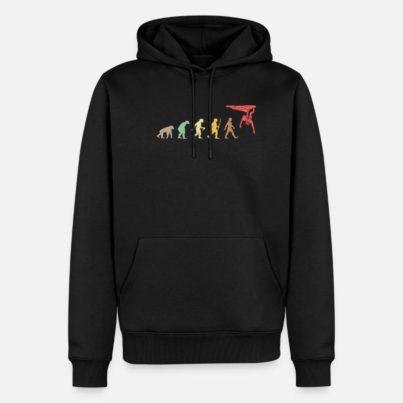 Klettern Retro Klettern Evolution Climber - Männer Premium Bio Hoodie - Schwarz