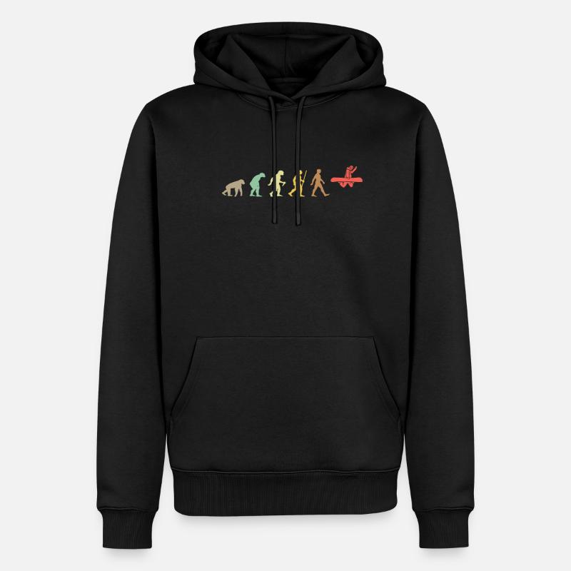 Snowboarden Retro Snowboard Evolution Snowboarder - Männer Premium Bio Hoodie - Schwarz
