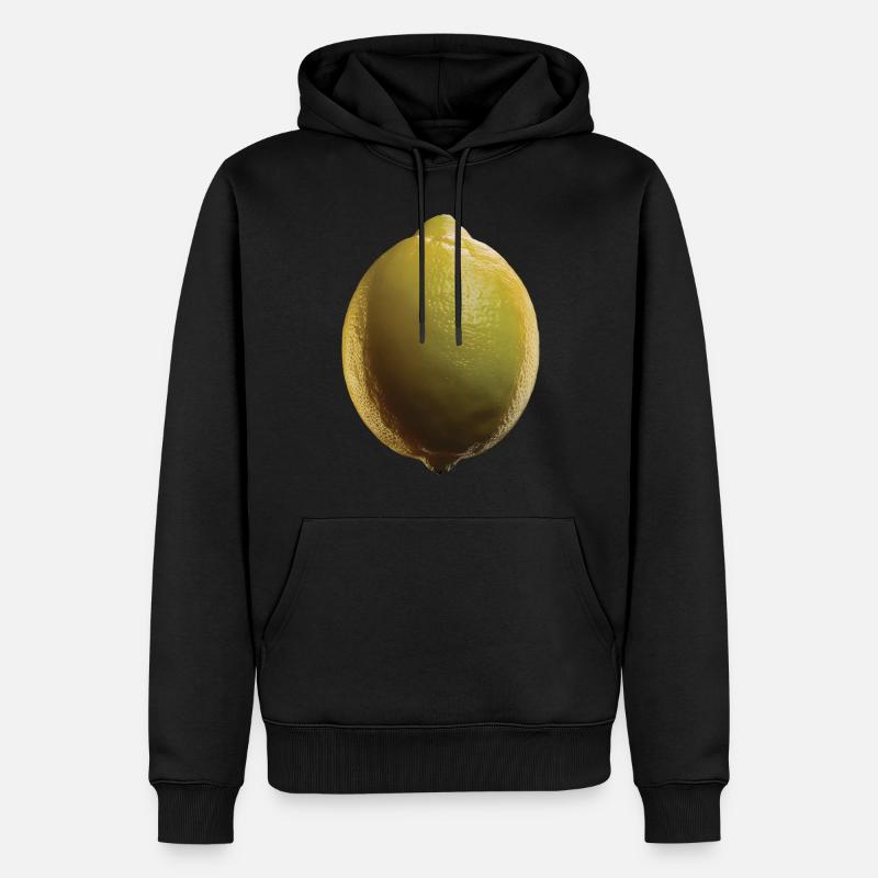 Zitronenfrucht Geschenk - Männer Premium Bio Hoodie - Schwarz