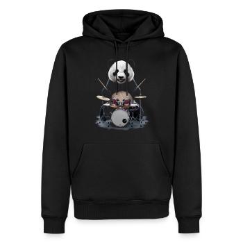 Panda Schlagzeug - Männer Premium Bio Hoodie - Schwarz - Vorne - Nico (187cm)