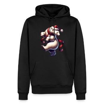 Tanzender Weihnachts Eisbär Weihnachten - Männer Premium Bio Hoodie - Schwarz - Vorne - Nico (187cm)