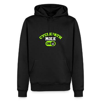 Indoorcycling Fahrrad Workout - Männer Premium Bio Hoodie - Schwarz - Vorne - Nico (187cm)