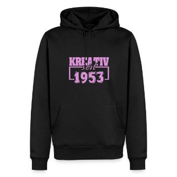 Kreativ 1953 - Männer Premium Bio Hoodie - Schwarz - Vorne - Nico (187cm)
