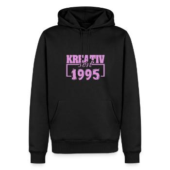 1995 - Männer Premium Bio Hoodie - Schwarz - Vorne - Nico (187cm)