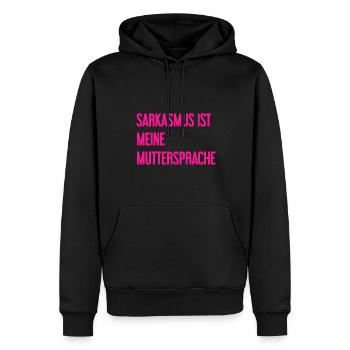 Sarcasm Pro - Men’s Premium Organic Hoodie - black - Front - Nico (187cm)