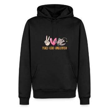 Poisson-grenouille Pêcheur en haute mer Pêcheur à la ligne - Sweat à capuche Premium bio Homme - noir - Devant - Nico (187cm)