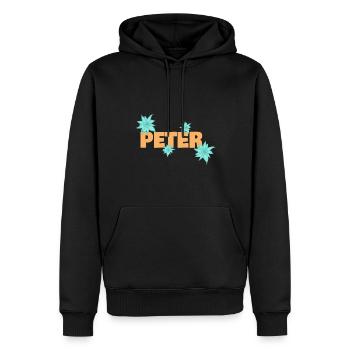 Edelweiß Peter - Männer Premium Bio Hoodie - Schwarz - Vorne - Nico (187cm)