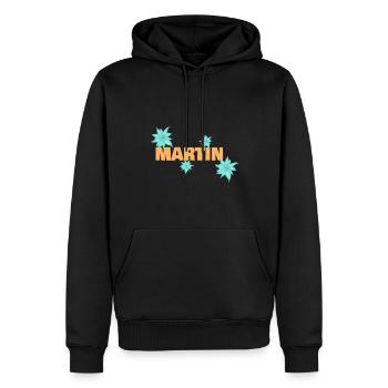 Martin - Männer Premium Bio Hoodie - Schwarz - Vorne - Nico (187cm)