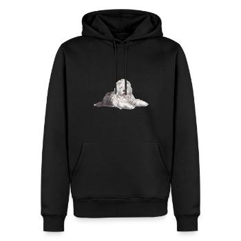 Vieux chien de berger anglais Sheepie Bobtail - Sweat à capuche Premium bio Homme - noir - Devant - Nico (187cm)