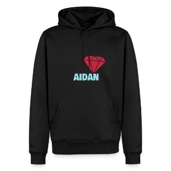 Edel Aidan - Männer Premium Bio Hoodie - Schwarz - Vorne - Nico (187cm)