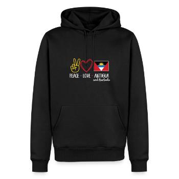 Drapeau d’Antigua-et-Barbuda - Sweat à capuche Premium bio Homme - noir - Devant - Nico (187cm)