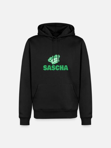 Sascha as a first name - Men’s Premium Organic Hoodie - black