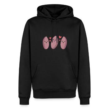 Légumes-racines de patates douces - Sweat à capuche Premium bio Homme - noir - Devant - Nico (187cm)