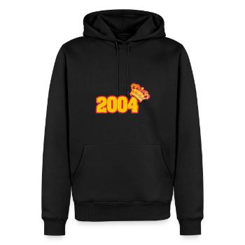 Né en 2004 - Sweat à capuche Premium bio Homme - noir - Devant - Nico (187cm)