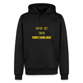 I'm not lazy, I'm in power saving mode! - Men’s Premium Organic Hoodie - black - Front - Nico (187cm)