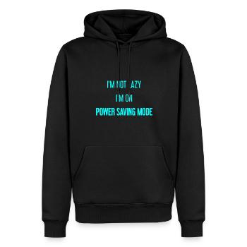 I'm not lazy, I'm in power saving mode! - Men’s Premium Organic Hoodie - black - Front - Nico (187cm)