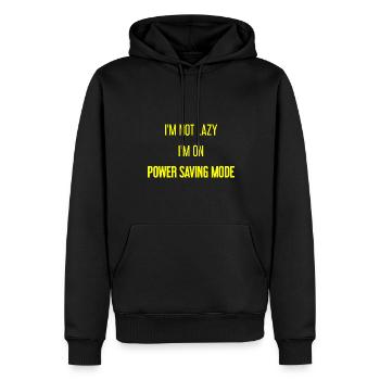 I'm not lazy, I'm in power saving mode! - Men’s Premium Organic Hoodie - black - Front - Nico (187cm)