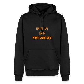 I'm not lazy, I'm in power saving mode! - Men’s Premium Organic Hoodie - black - Front - Nico (187cm)