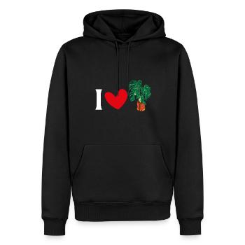 Monstera Deliciosa Albo Plante d’intérieur botanique - Sweat à capuche Premium bio Homme - noir - Devant - Nico (187cm)