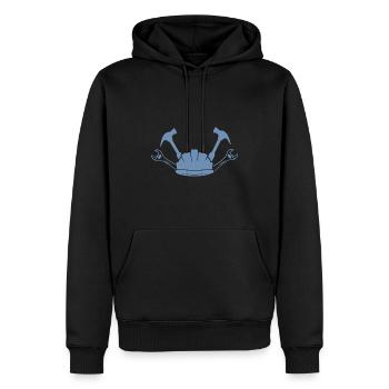 Construction Site Construction Worker Craft Helmet Silhouette - Men’s Premium Organic Hoodie - black - Front - Nico (187cm)