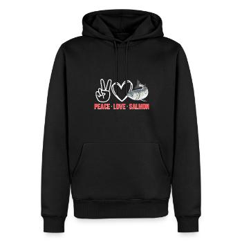 Pêche au saumon Pêcheur de saumon - Sweat à capuche Premium bio Homme - noir - Devant - Nico (187cm)