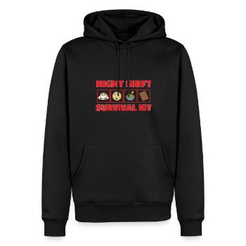 Night Shift Nurse - Men’s Premium Organic Hoodie - black - Front - Nico (187cm)