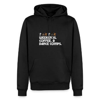 Danse Maman Danseur Papa Week-ends Café Et Danse - Sweat à capuche Premium bio Homme - noir - Devant - Nico (187cm)