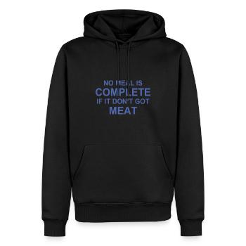Meat Lover, Grilling, BBQ, Burger, Steak, Chef - Men’s Premium Organic Hoodie - black - Front - Nico (187cm)