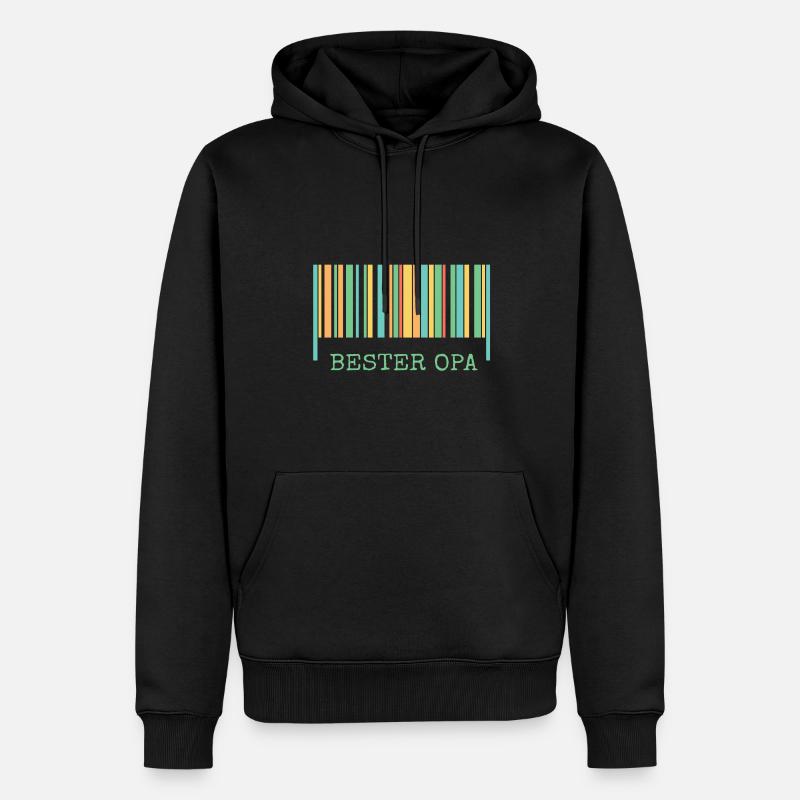 Strichcode Bester Opa - Männer Premium Bio Hoodie - Schwarz