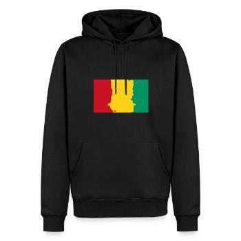 Guinée - Sweat à capuche Premium bio Homme - noir - Devant - Nico (187cm)