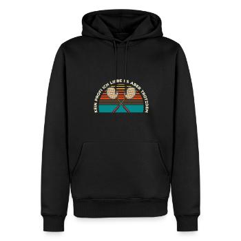 Kein Profi Ich Liebe Es Aber Trotzdem Badminton Ge - Männer Premium Bio Hoodie - Schwarz - Vorne - Nico (187cm)