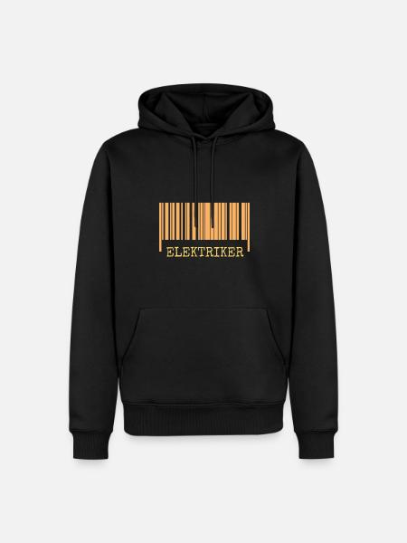 Strichcode ELEKTRIKER - Männer Premium Bio Hoodie - Schwarz