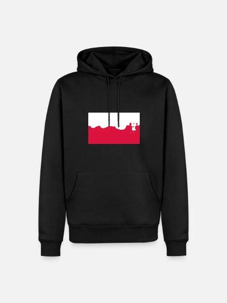 Pologne - Sweat à capuche Premium bio Homme - noir