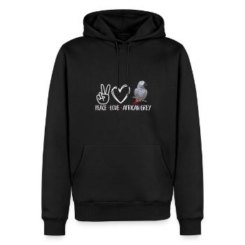 Graupapagei Perroquet gris d’Afrique Papagei - Sweat à capuche Premium bio Homme - noir - Devant - Nico (187cm)