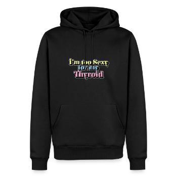 Trop sexy pour mon guerrier papillaire du cancer de la thyroïde - Sweat à capuche Premium bio Homme - noir - Devant - Nico (187cm)