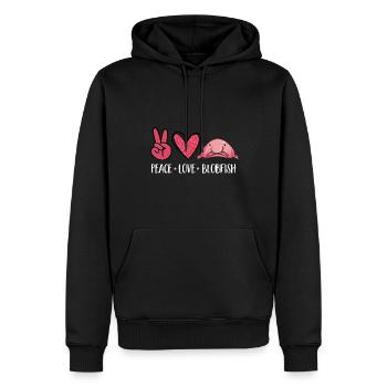 Poisson blob - Sweat à capuche Premium bio Homme - noir - Devant - Nico (187cm)