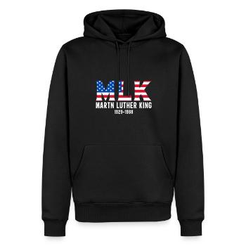 MARTIN LUTHER KING - Sweat à capuche Premium bio Homme - noir - Devant - Nico (187cm)