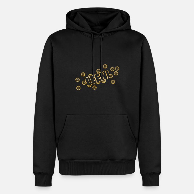 prénom Leeni - Sweat à capuche Premium bio Homme - noir