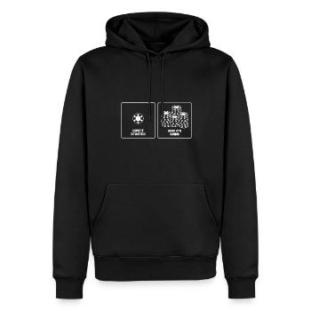 Aces Spades Poker Chips How It Started How It's Go - Männer Premium Bio Hoodie - Schwarz - Vorne - Nico (187cm)