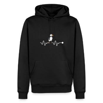 puffin puffin auke birds Lunde - Men’s Premium Organic Hoodie - black - Front - Nico (187cm)