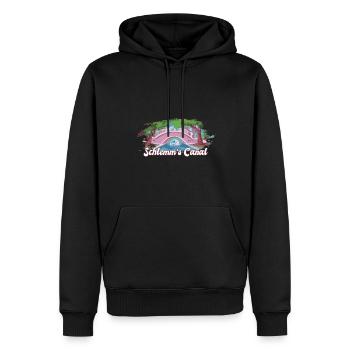 Funny Optometrist Quote Schlemm's Canal Eyeball - Men’s Premium Organic Hoodie - black - Front - Nico (187cm)